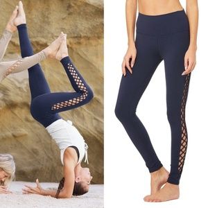 ALO Yoga Interlace Leggings in Rich Navy Medium